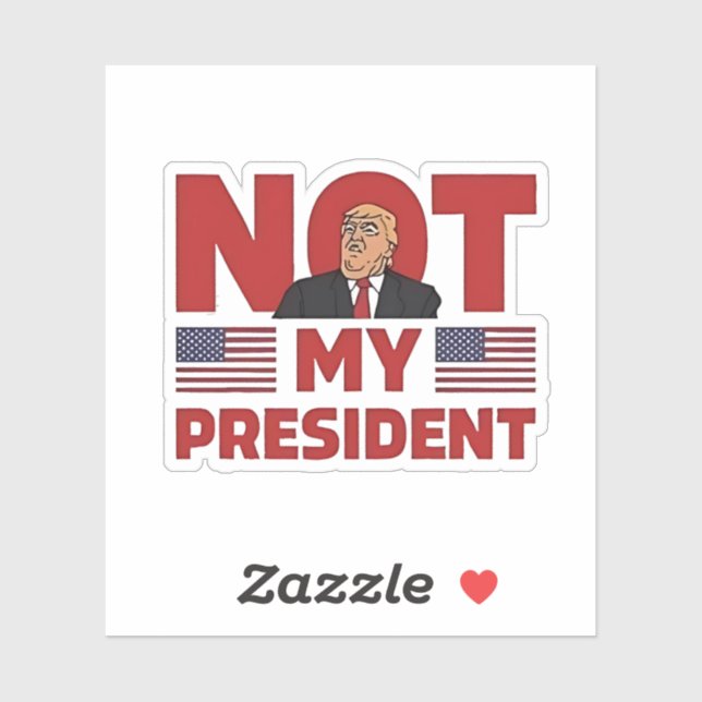 Pegatina No el discurso de mi presidente contra Trump (Hoja)