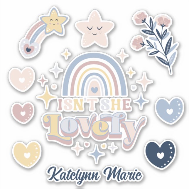 Pegatina ¿No es encantadora la tipografía retro con Chicas  (Anverso)