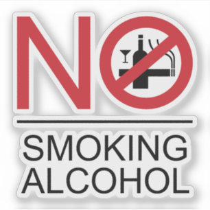 Pegatina NO fumar alcohol ⚠ Rótulo tailandés ⚠