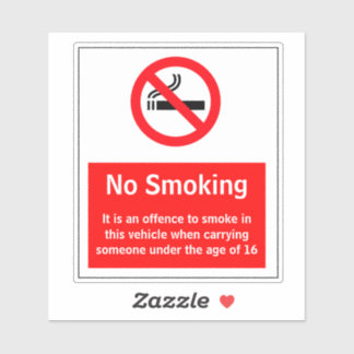 Pegatina No Fumar En Vehículo Con Menos De 16 Años