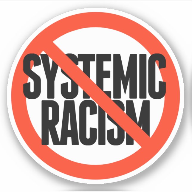 Pegatina No hay racismo sistémico (Anverso)