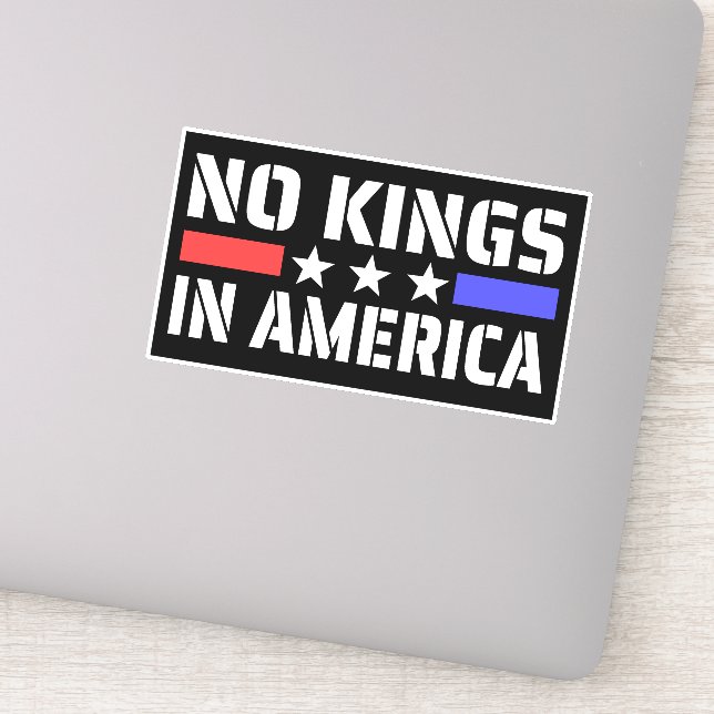 Pegatina No hay reyes en Estados Unidos - Antimonarquía (Detalle)