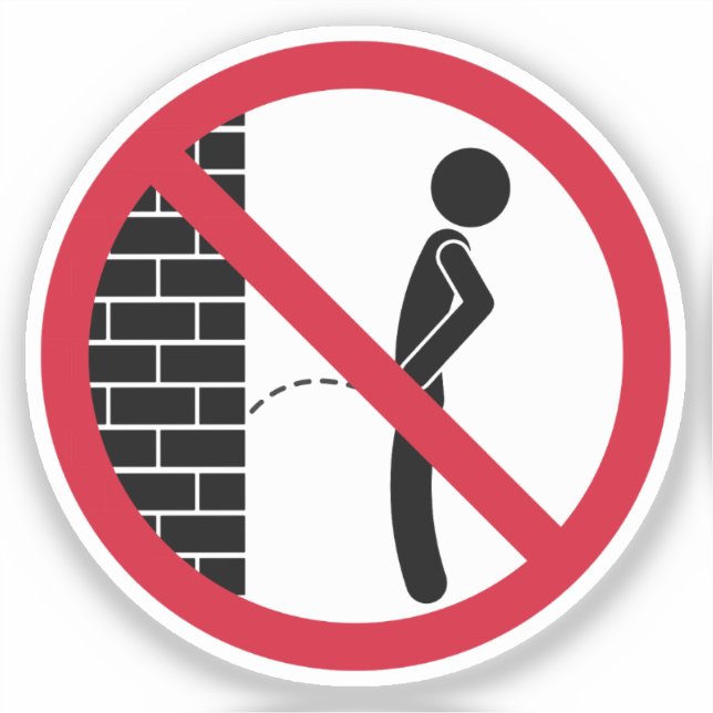 Pegatina No hay Rótulo prohibido por orinar (Anverso)