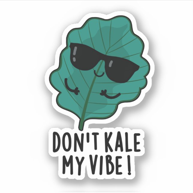 Pegatina No Kale My Vibe Funny Veggie Pun (Anverso)