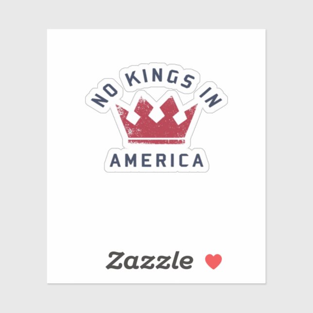 Pegatina No Kings In America Anti Fascism USA Classic (Hoja)