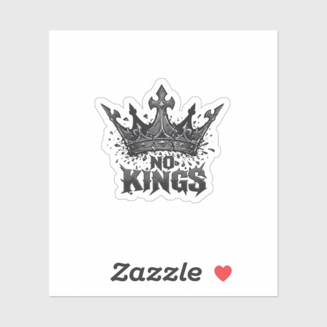 Pegatina No Kings In America Minimal Limpio (Hoja)