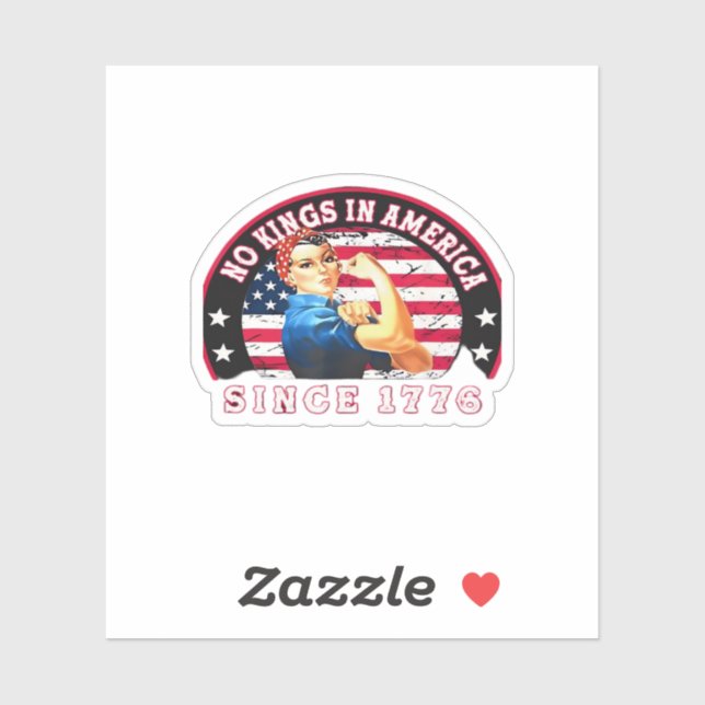 Pegatina No Kings In America Since 1776 USA Flag Save  Esse (Hoja)