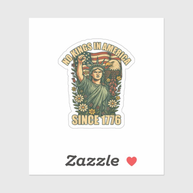 Pegatina No Kings In America Statue Of Justice For Immigran (Hoja)