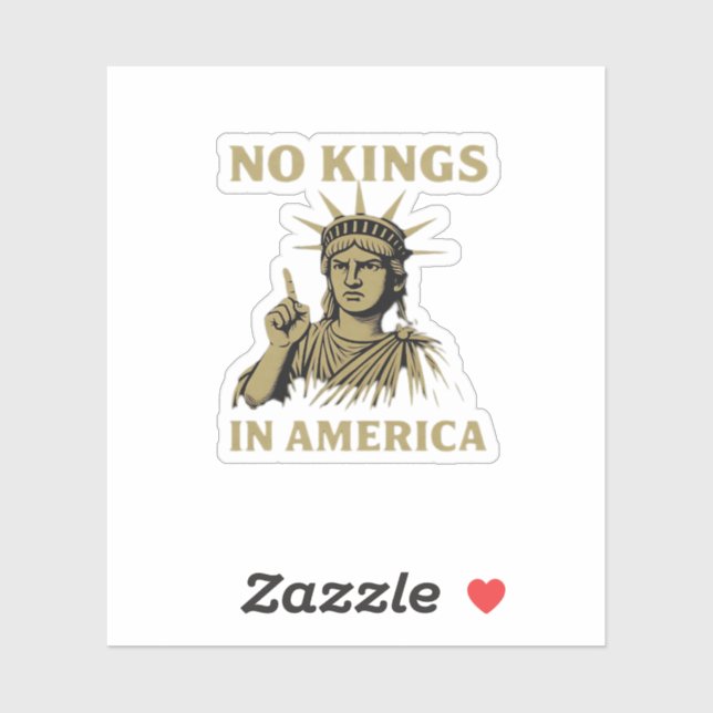 Pegatina No Kings In America Statue Of  No Kings Day Protes (Hoja)
