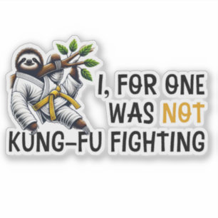 Pegatina No Kung-Fu luchando