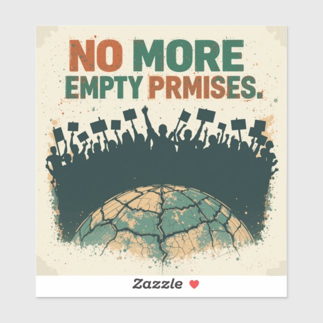Pegatina No más promesas vacías' - Vieja huelga climática (Hoja)