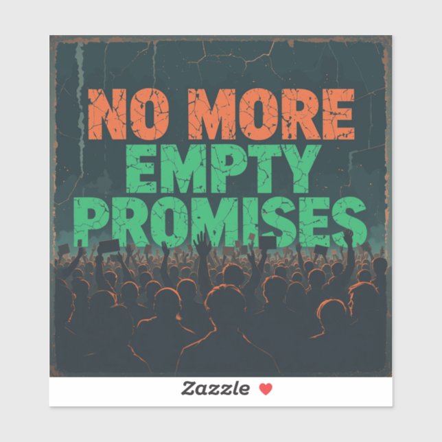 Pegatina No más promesas vacías' - Vieja huelga climática (Hoja)