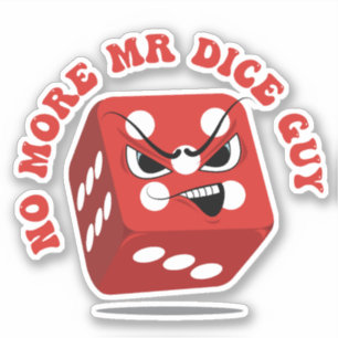 Pegatina No más Sr. Dice Guy Funny Casino Pun