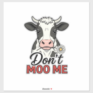 Pegatina No me moo con gracia Vaca Grabado Vintage
