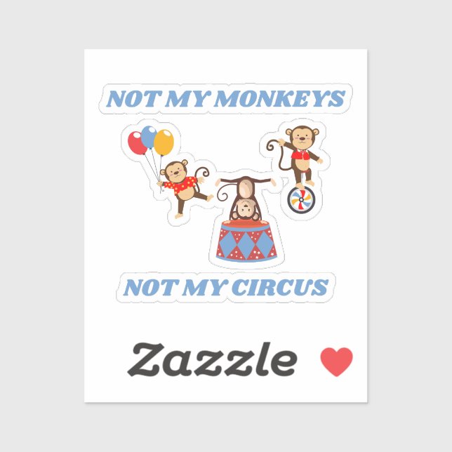 Pegatina No mi circo - No mis monos (Hoja)