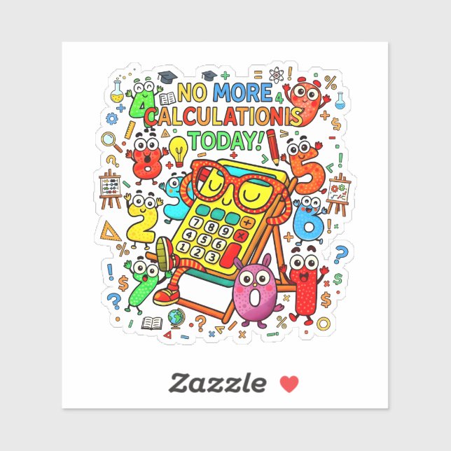 Pegatina No More Calculations Funny Math Sticker (Hoja)