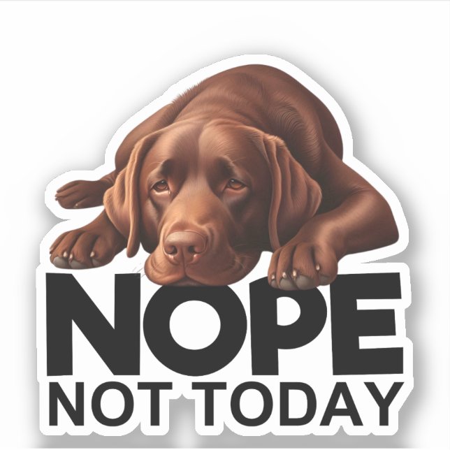 Pegatina No, no es hoy el chocolate labrador (Anverso)