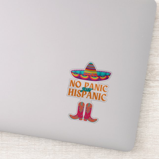 Pegatina No Panic Mes de la Herencia Hispana Divertido Hisp (Detalle)