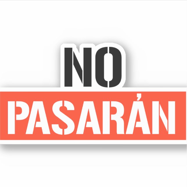 Pegatina No pasarán (Anverso)