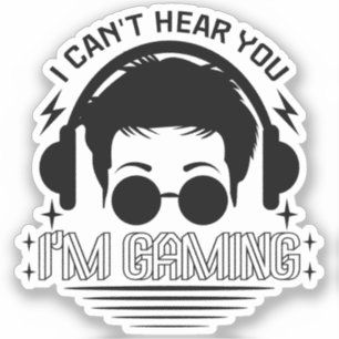 Pegatina No puedo oírte estoy jugando juegos divertidos