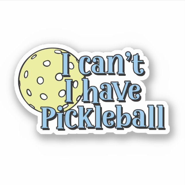 Pegatina No puedo, tengo pickleball | Azul y amarillo (Anverso)