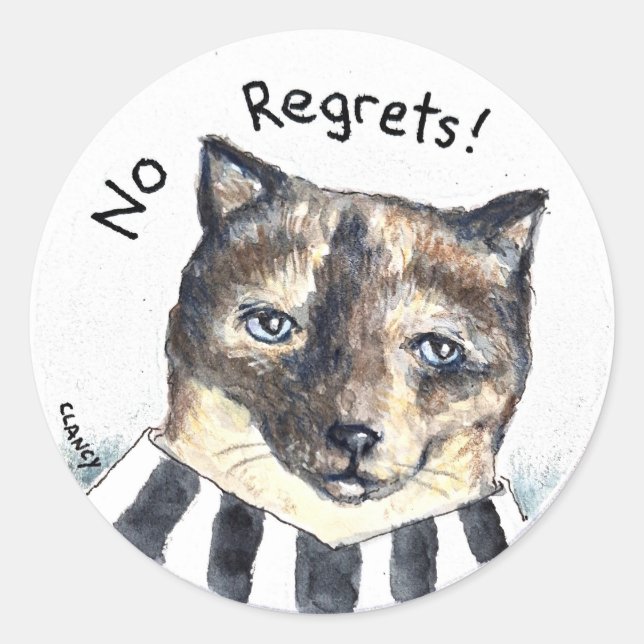 Pegatina No Regrets (Anverso)