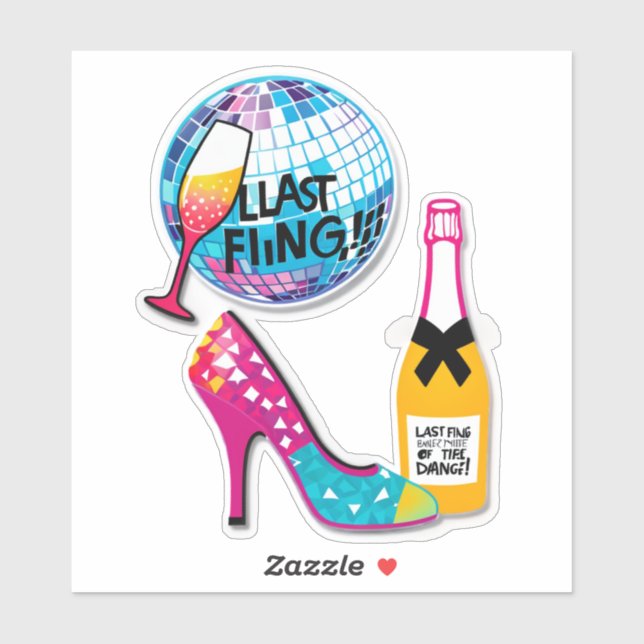 Pegatina No Regrets Before the Vows!" (Bachelorette Party) (Hoja)