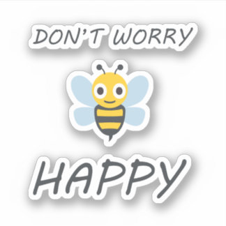 Pegatina No se preocupen las abejas felices con la emoji de