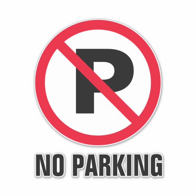 Pegatina No se prohíbe estacionar la señal de advertencia r (Anverso)