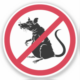 Pegatina No se prohíben las ratas Rótulo
