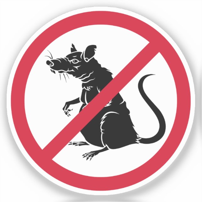 Pegatina No se prohíben las ratas Rótulo (Anverso)