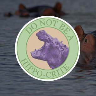 Pegatina No seas hipócrita - Hip africano púrpura Punny