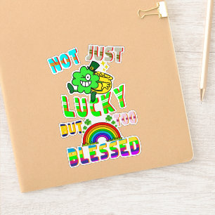 Pegatina No Sólo Suerte, Sino También Bendecida.