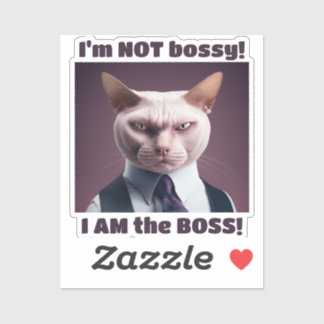 Pegatina No soy Bossy, soy el jefe - Gracioso gato jefe