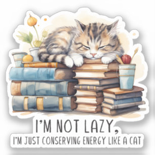Pegatina No soy un gato perezoso