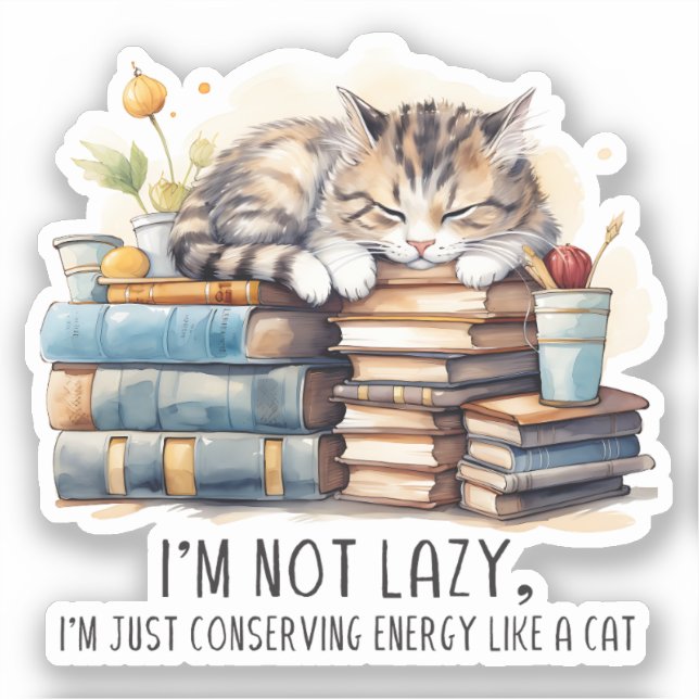 Pegatina No soy un gato perezoso (Anverso)