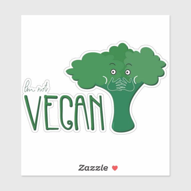 Pegatina no soy vegano (Hoja)