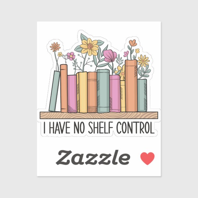 Pegatina No tengo control de estantería (Hoja)