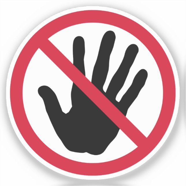 Pegatina No tocar el Rótulo prohibido (Anverso)