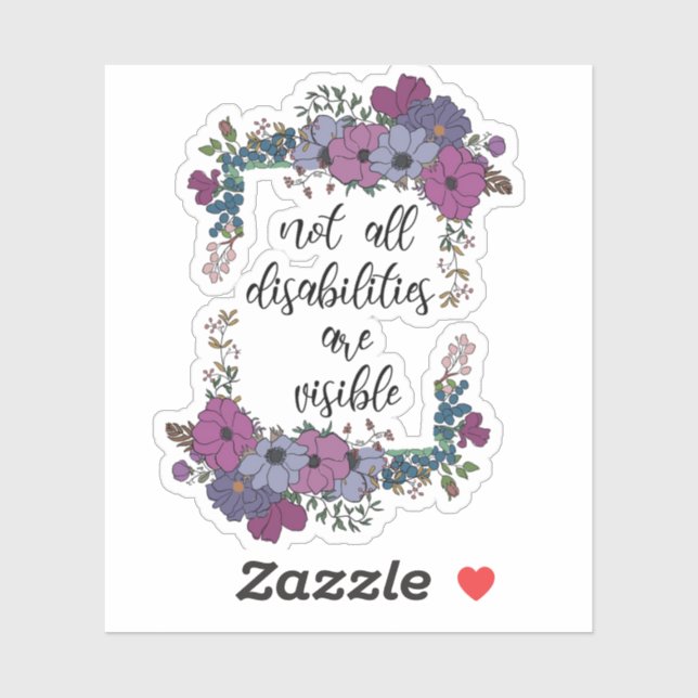 Pegatina No todas las discapacidades son visibles (Hoja)