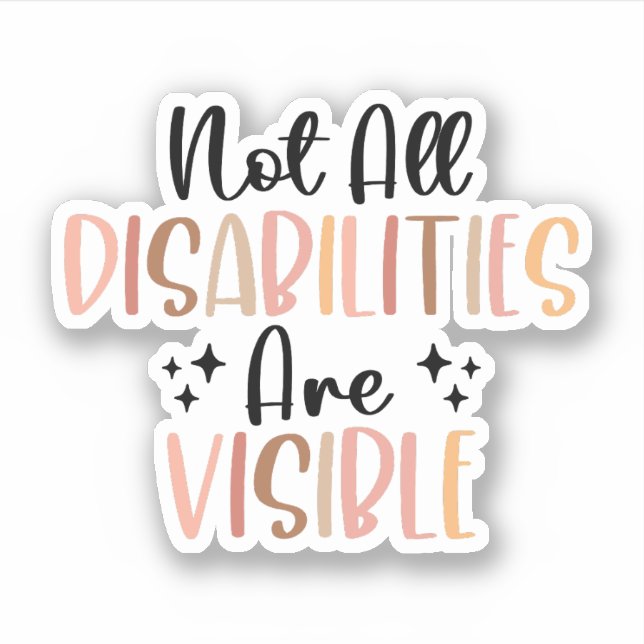 Pegatina No todas las discapacidades son visibles para la s (Anverso)