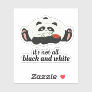 Pegatina No todo es blanco y negro, Cute Panda Cita