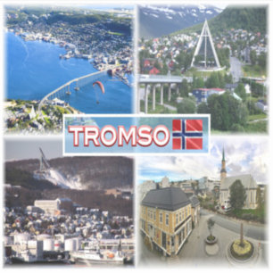 Pegatina NO Tromso - Vista aérea - Catedral ártica