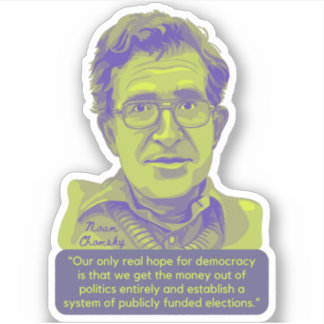Pegatina Noam Chomsky Portrait and Quote