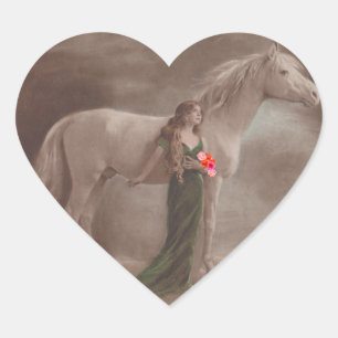 Pegatina Noche antigua Dream Locura Mujer Caballo