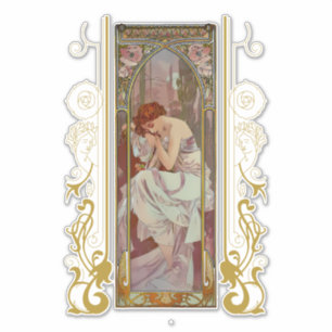 Pegatina Noche Art Nouveau Alphonse Mucha