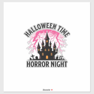 Pegatina Noche de Terror de Halloween Vintage Castillo Embr