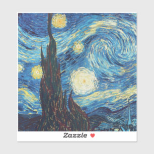 Pegatina Noche estrellada de Van Gogh Clásico Azul Obra Mae
