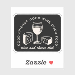 Pegatina Noche fiesta de vino y queso