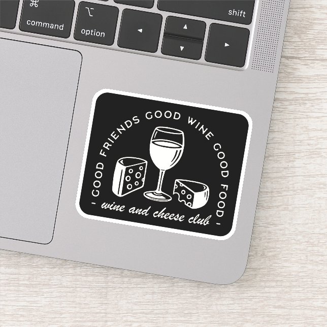 Pegatina Noche fiesta de vino y queso (Detalle)